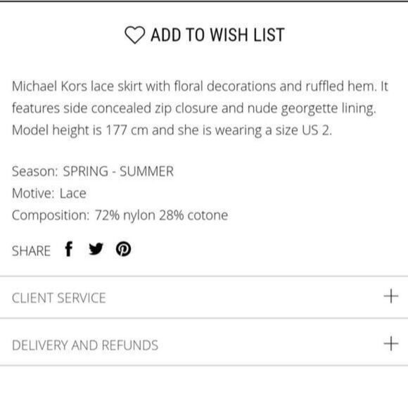 Michael Kors Floral Lace Applique Textured Skirt - Picture 7 of 7